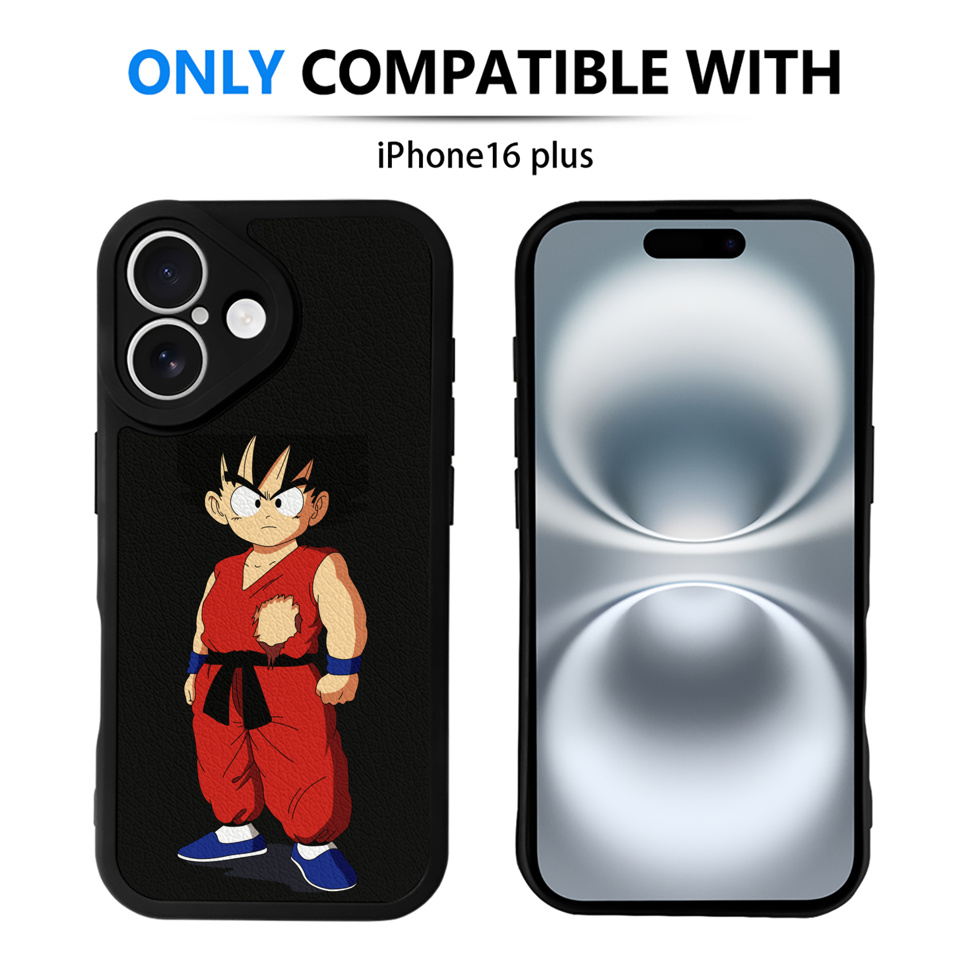 （画像用） ドラゴンボール 孫悟空（そん ごくう）Son Goku カカロット DRAGON BALL Kakarotto 【iPhone 16シリーズ対応】シリコンスマホケース（レザー調） 材質：シリコン